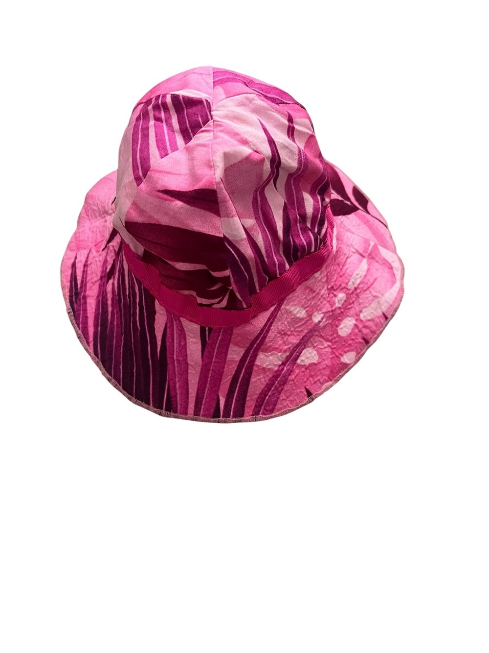 Hawaii style dress made in Hawaii navy yellow white plumeria print bucket hat 3m - Picture 5 of 5